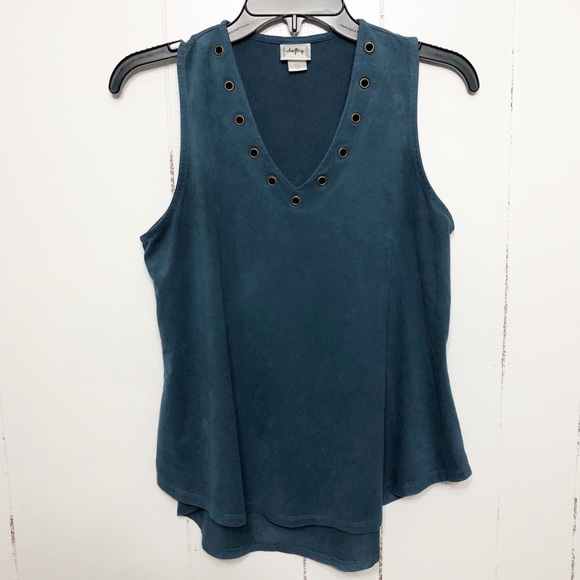 Daytrip Tops - DayTrip Faux Suede Sleeveless Swing Top